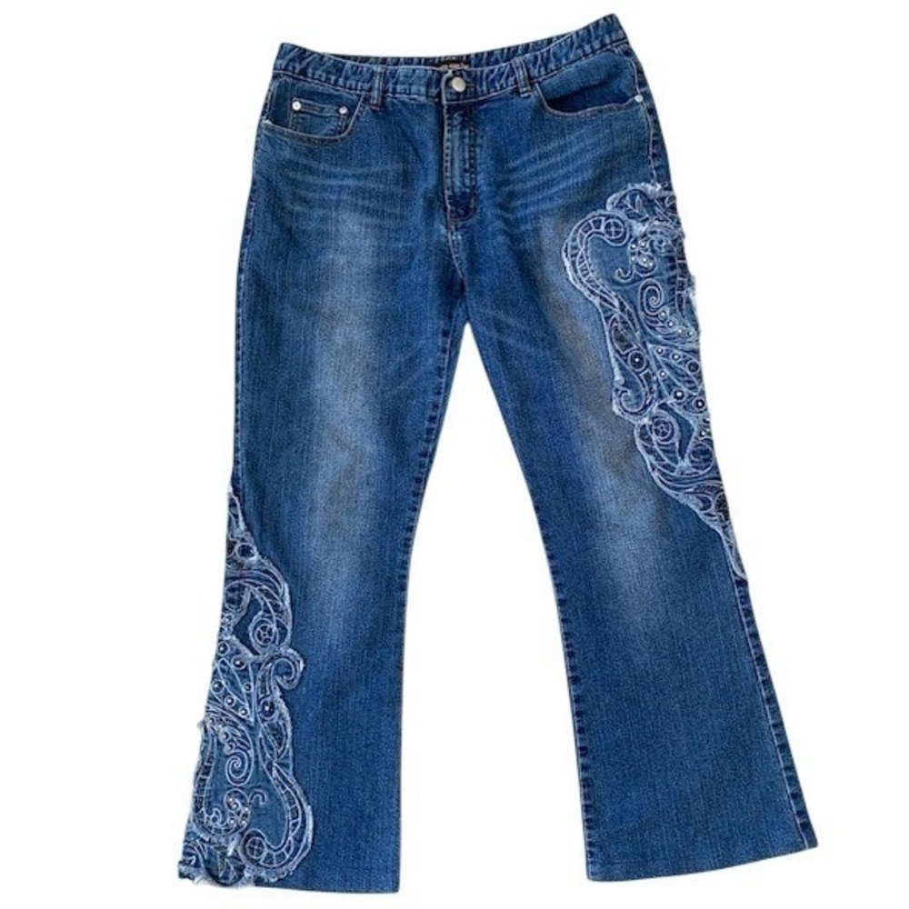 BC Black Cat Y2k Bootcut Women's W32 Jeans Low Rise Embellished
